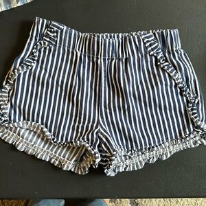 Crew cuts size 10 striped blue and white ruffled shorts - great condition!